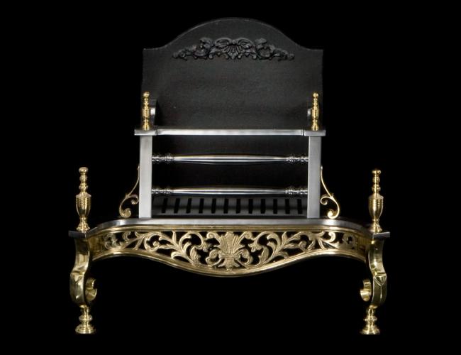 Straight Georgian Brass Fire Basket